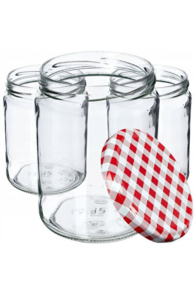 KADAX Borcan pentru conservare cu capac filetat, 82 mm, 540 ml, 8 buc.