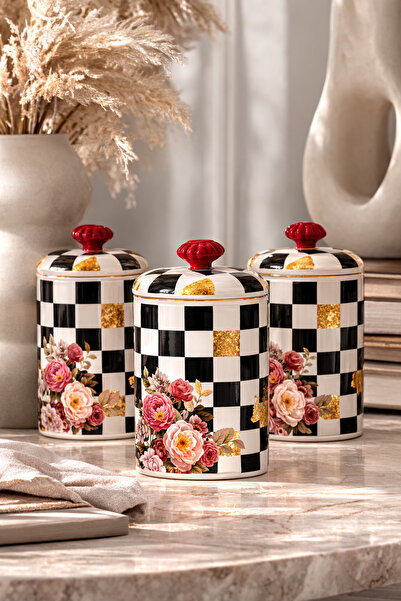 DİVAYS مجموعة من منقوش حاويات تخزين على شكل وردة مع تفاصيل مفصلة لتنظيم التوا...