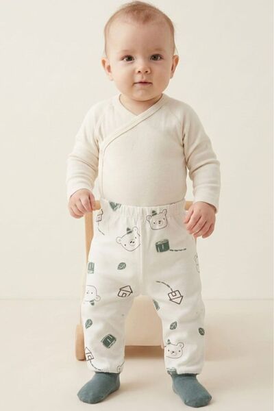 Mother Love %70 Bambu %30 Organik Pamuklu Kendinden Çoraplı Patikli Erkek Beb...