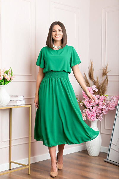 OEM Rochie eleganta verde smarald Francesca cu talie incretita