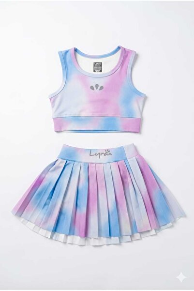 Beniizle Costum de baie pentru fete Lyrax Embossed, pachet de fustă pantalon ...