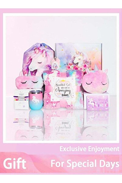 Arabest صندوق هدايا يونيكورن للعناية الذاتية للنساء، مع شمعة، كرات فوارة للاس...