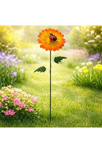 Jumbo Băț decorativ de grădină cu margaretă și buburuză 76 cm