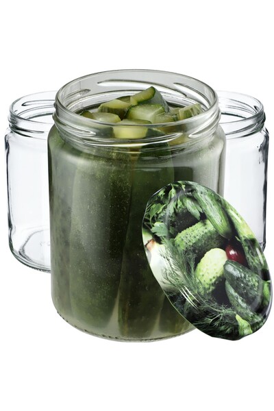 KADAX Borcan pentru conservare cu capac filetat, 82 mm, 540 ml, 8 buc.