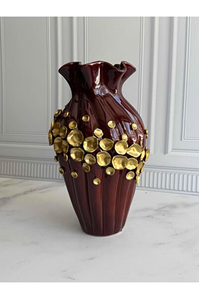 ROSSEV Decorative Vase Coffee Gold 40cm