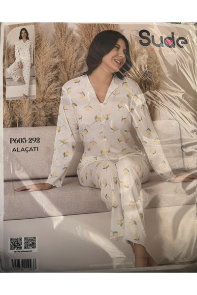 Sude Alaçatı limonlu pijama takımı