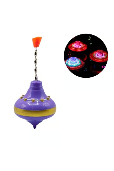 MyClean Renkli Işıklı Burgulu Büyük Boy Topaç Bastır Çek