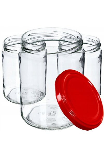 KADAX Borcan pentru conservare cu capac filetat, 82 mm, 540 ml, 8 buc.