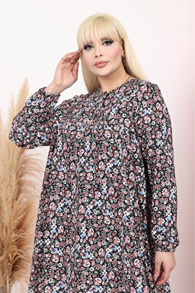 mervemoda Women's Plus Size Long Sleeve Woven Cotton Pack Maternity Dress