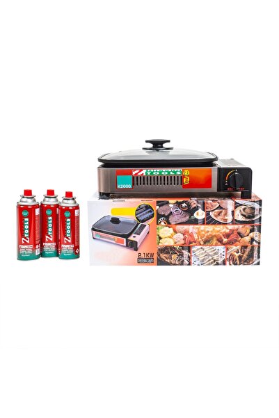 FOXMAG24 Camping stove package, grill type plus glass lid, power 2.1kW + 3 41...
