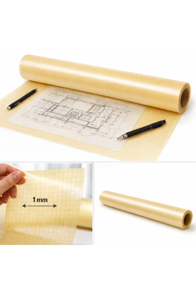 AHDTOPTAN Transparan Milimetrik Aydınger Kağıt Rulo – 32 cm x 2,5 Metre