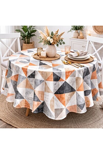 Pucioasa Fata de masa teflonata, rotunda, diametru 140cm, model geometric