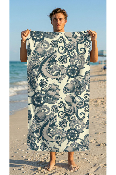 PANCHY CANKY Patterned Beach Towels 75X150 cm Soft Set of Cotton Large Size S...