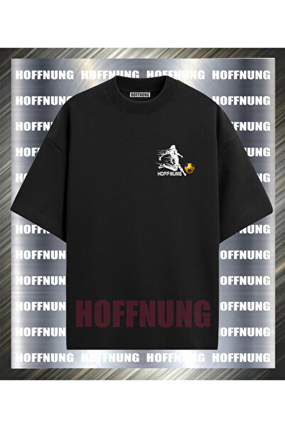 HOFFNUNG Tricou UNISEX cu mânecă scurtă, guler rotund, imprimat cu fotbalist,...
