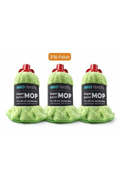 MKO PREMİUM MİROFİBER MOP BAŞLIĞI 3'LÜ PAKET