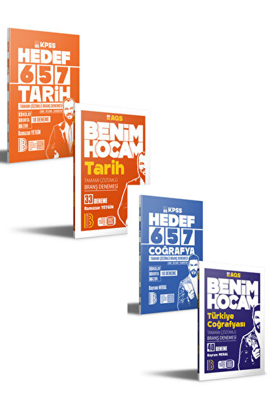 Benim Hocam Yayınları 2026 KPSS-AGS Tarih Deneme ve kPSS-AGS Coğrafya Deneme ...