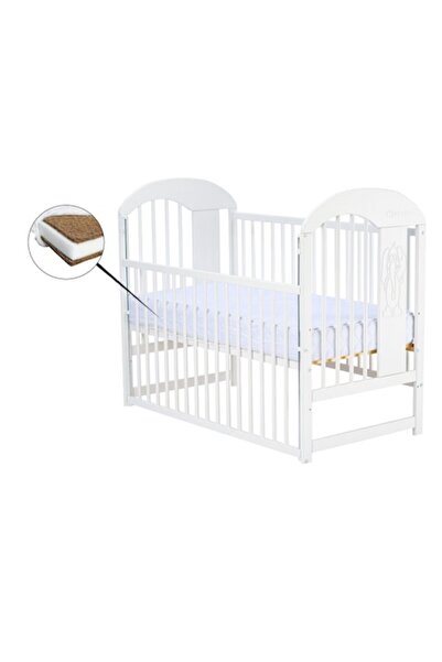 Qmini Patut din lemn bebe, 120x60 cm, Cu laterala culisanta, Din lemn de pin,...