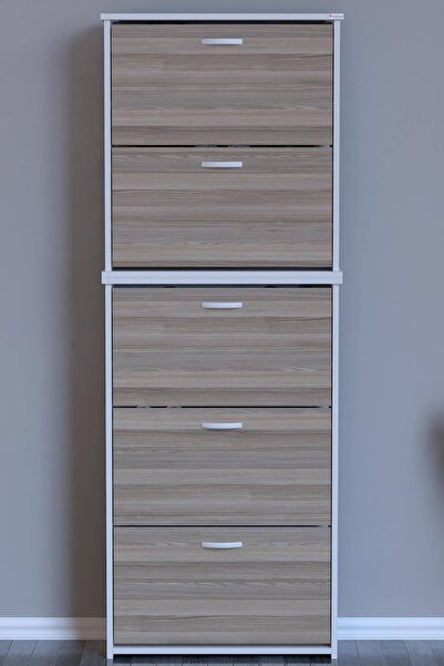Modilayn Verve Ayakkabılık (72 cm) 5 Düşer Kapaklı 10 Raflı (5 Farklı Renk Se...