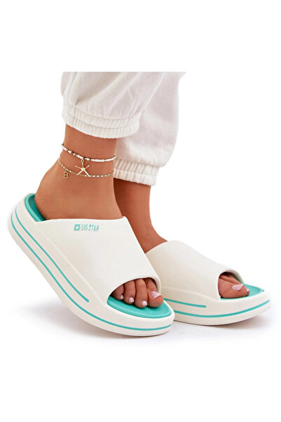 Big Star Shoes Papuci cu platformă pentru femei Big Star NN274A038 Alb-Mentă 41