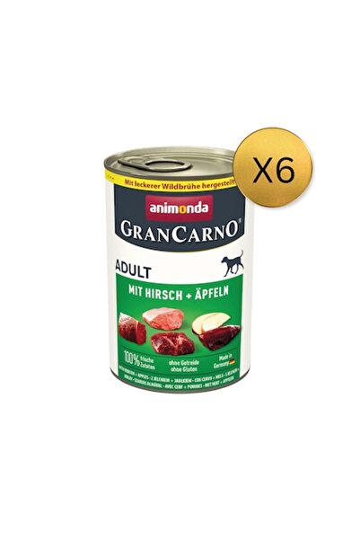 Animonda Hrană umedă pentru câini adulți GranCarno, căprioară, măr, 6 bucăți ...