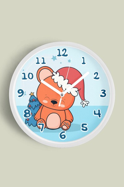 JHAAR Ceas de perete pentru copii cu tematică ursuleț drăguț - 30 cm - Carcas...