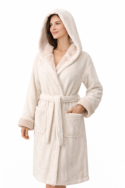 EMİLLİE 100% Cotton Bukle Export Surplus Bathrobe - Dual Color - High Quality