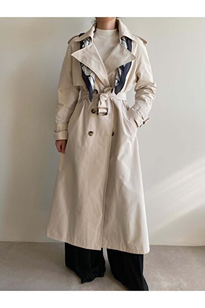 Bade Butik Καμπαρντίνα σε χρώμα πέτρας με φουλάρι