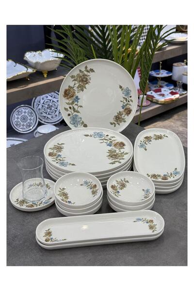 Doğudeko Rosella 30 Parça Porselen 6 Kişilik Kahvaltı Takımı