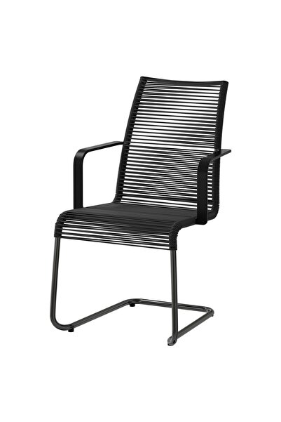 IKEA kolçaklı sandalye , siyah, mindersiz