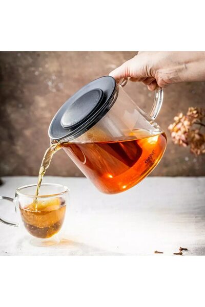 Kinghoff Τσαγιέρα με εγχυτήρα, 1 λίτρου, γυάλινη,