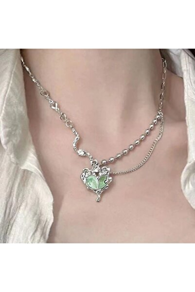 CRM - Colier cu pandantiv, model unic, punk, argint, 43 cm