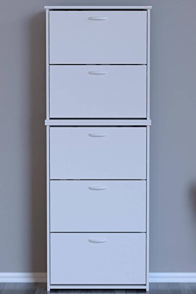 Modilayn Verve Ayakkabılık (72 cm) 5 Düşer Kapaklı 10 Raflı (5 Farklı Renk Se...