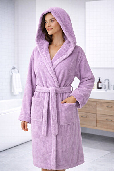 EMİLLİE 100% Cotton Bukle Export Surplus Unisex Straight Bathrobe - High Qual...