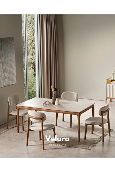 Velura Home & Living Alfa Yemek Masası + 4 Sandalye