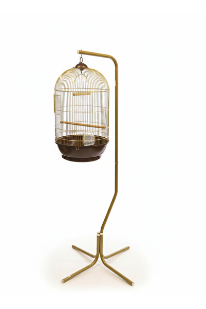 Dayang 330 Gold Bird Cage with C7 Brown Stand – Combo Pack