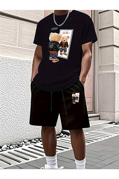 LAVİTTA Hello Shorts T-Shirt - Shorts and Top Tracksuit Set Printed Oversized...