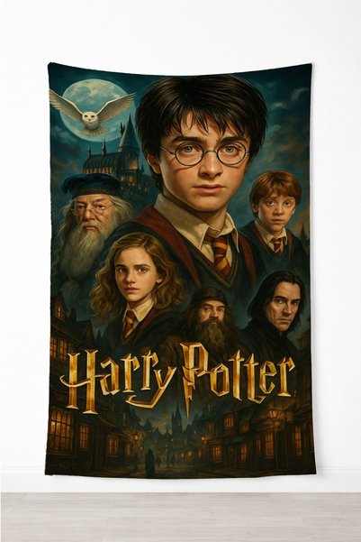 Halura Harry Potter Wall Tapestry– High-Quality Fabric, Gamer Room Decor Tapestry Wall Rug Si