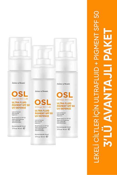 OSL Omega Skin Lab Spf 50 Sunscreen for Blemished Skin 3-Piece Set - Ultraflu...
