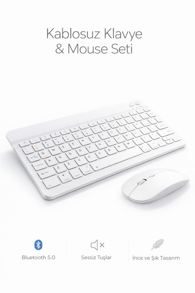 Omaze Kablosuz Klavye Mouse Set Sessiz Tuş Ve Ultra İnce Tasarım