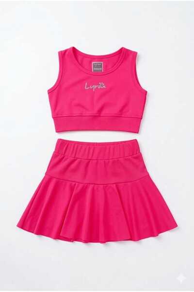 Beniizle Lyrax ανάγλυφο σορτς με φούστα Crop Girl's Sports Suit