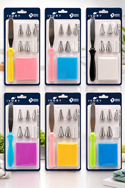 Pasta Dekorasyon Seti 9 Parça Karışık Renk -1 Adet