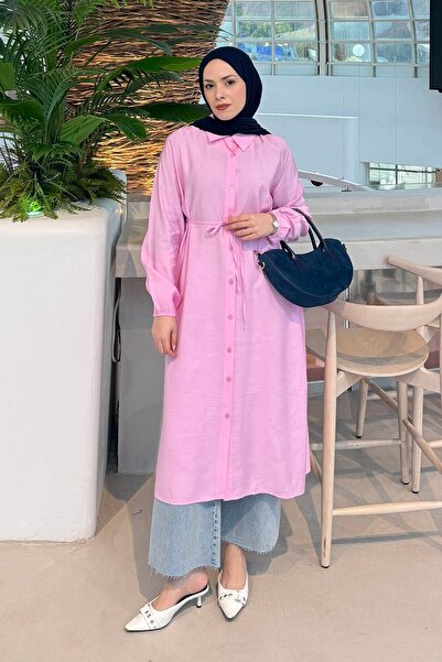 lamelif Cupra Tie-Dye Detailed Tunic Candy Pink