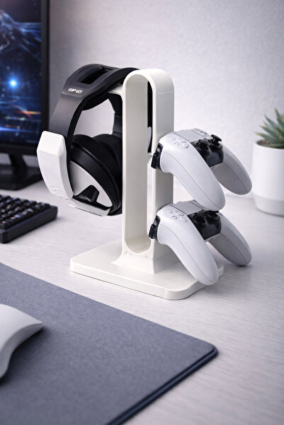 novex3D Suport Gaming pentru Căști și 2 Controlere – Stand Organizator Birou ...