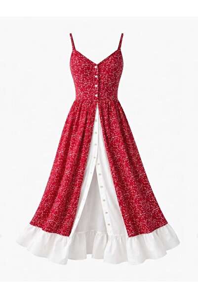 Retrobird Design Victorian Countryside Dress Women Red