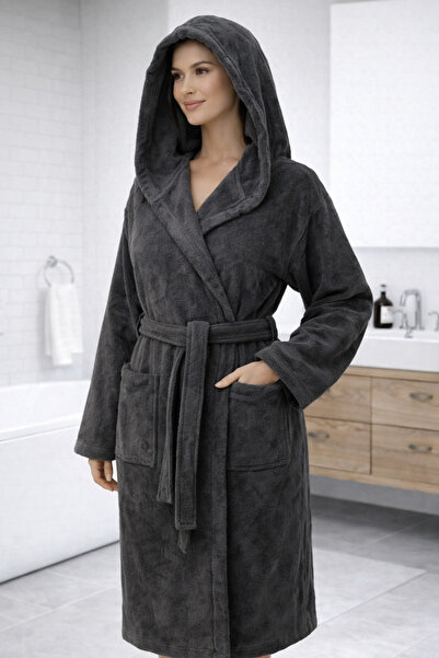 EMİLLİE 100% Cotton Bukle Export Surplus Unisex Straight Bathrobe - High Qual...