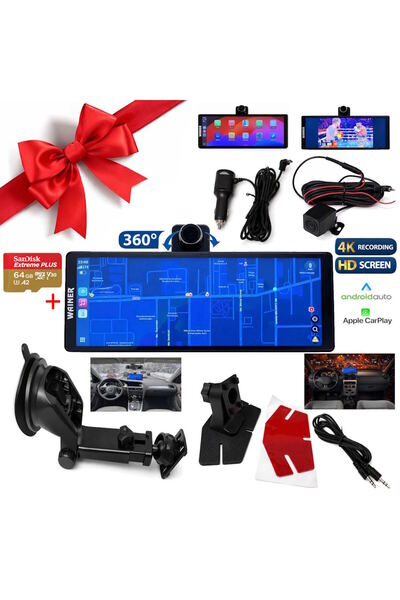 Wainer Navigație auto universală NAV01 – Apple CarPlay, Android Auto, ecran H...