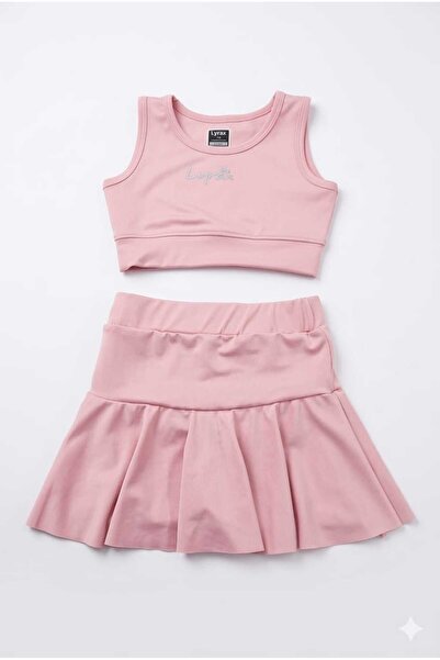 Beniizle Lyrax ανάγλυφο σορτς με φούστα Crop Girl's Sports Suit