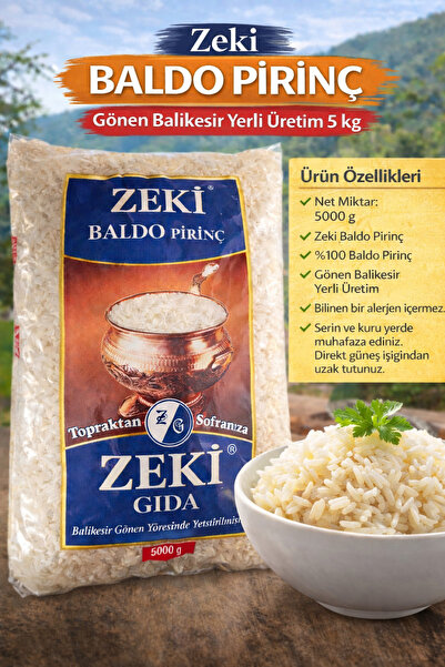 ZEKİ Baldo Pirinç 5 kg Gönen Balıkesir Yerli Üretim Pilavlık Pirinç