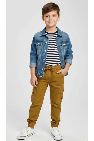 ADA YILDIZ KİDS Pantofi Cargo pentru băieți, culoare galben muștar, elastic, ...