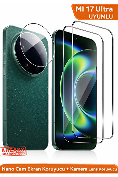 aheaks Mi 17 Ultra HD Nano Cam Ekran Koruyucu + HD Kamera Lens Koruyucu Set -...
